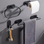 Toilet Towel Paper Holder Adhesive Black Silver Kitchen Roll Paper Stand