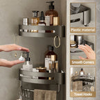 Bathroom Storage Wall Mount Corner Shelf Shower Holder Shampoo