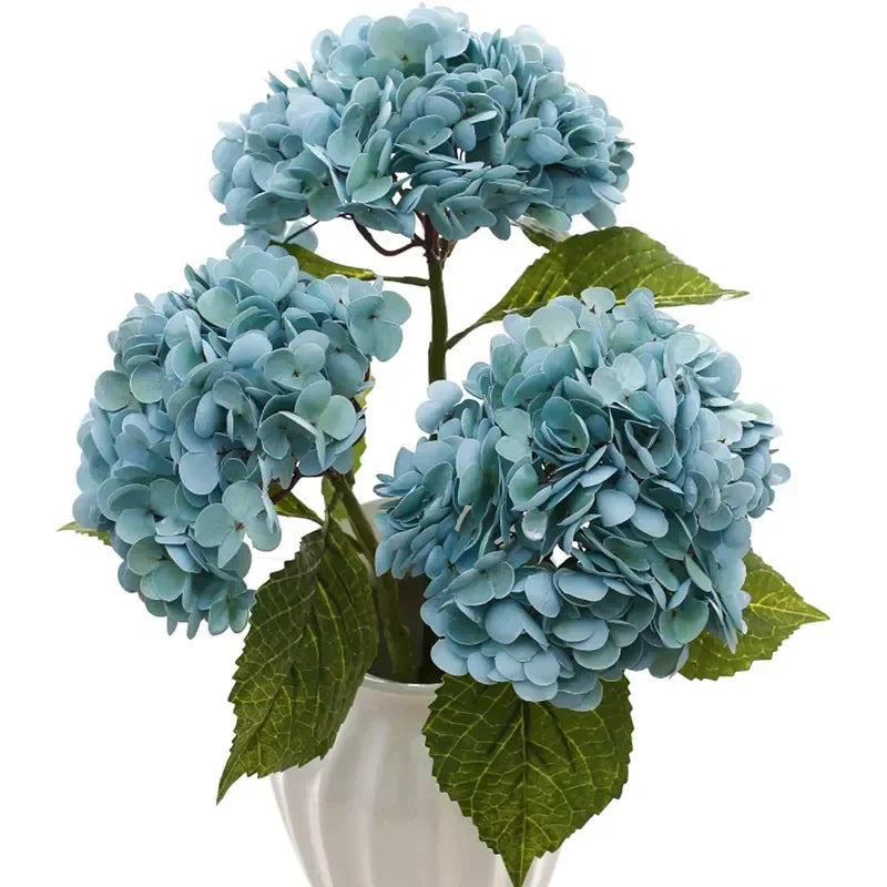 Hydrangea Artificial Flowers Real Touch Latex 19 inch Large Hydrangea