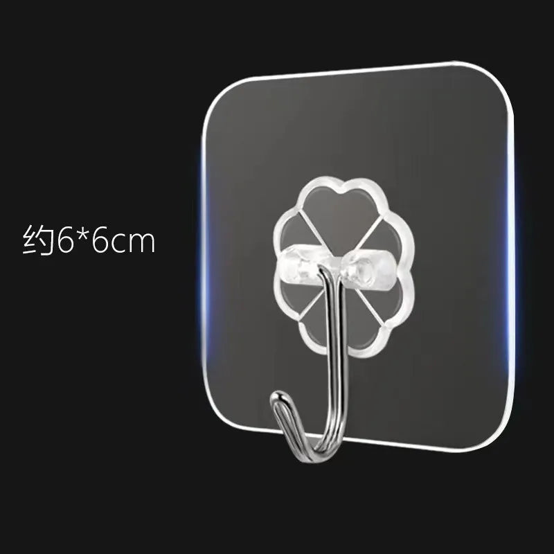 Transparent Stainless Steel Strong Self Adhesive Hooks Key Storage Hanger