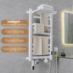 White Electric Heated Towel Rail Smart Electric Towel Rack Bathroom Cloth