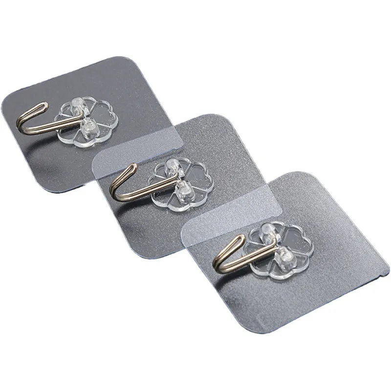 Transparent Stainless Steel Strong Self Adhesive Hooks Key Storage Hanger