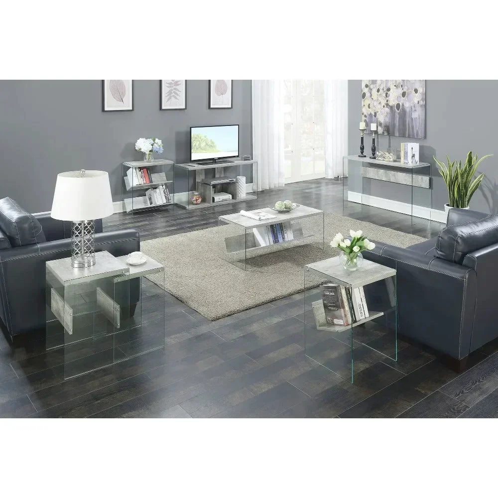 Table Home Furniture for Sitting Room Faux Birch Desk Coffee Side Living Tea